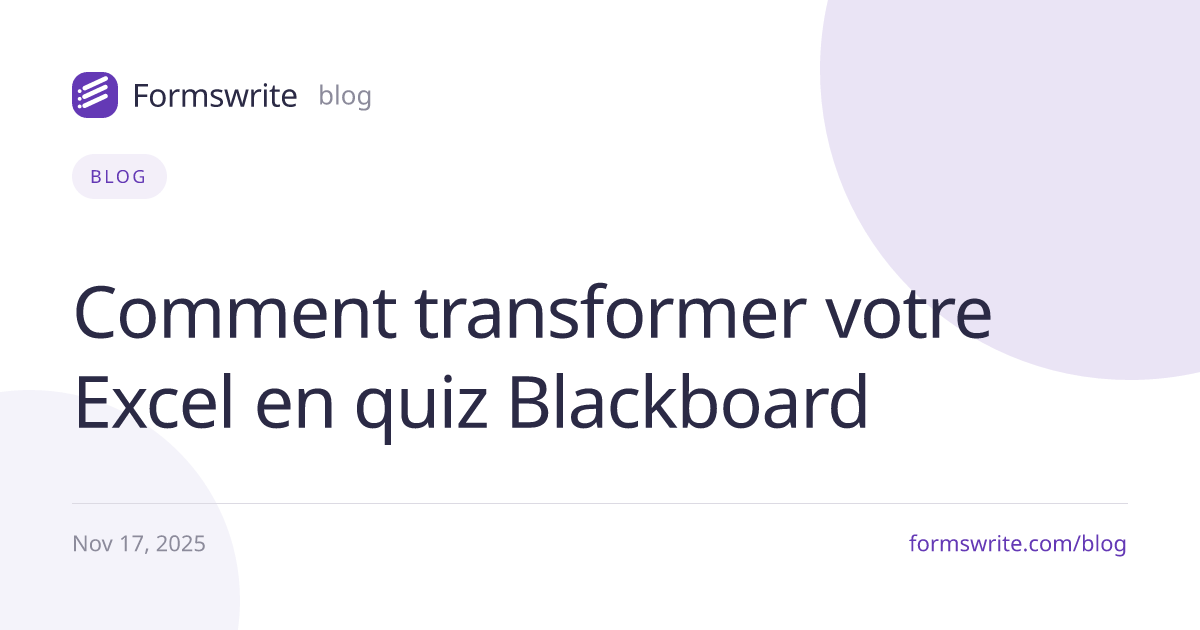 Comment transformer votre Excel en quiz Blackboard 