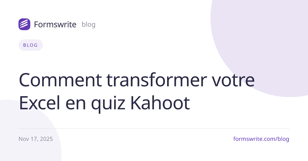 Comment transformer votre Excel en quiz Kahoot 