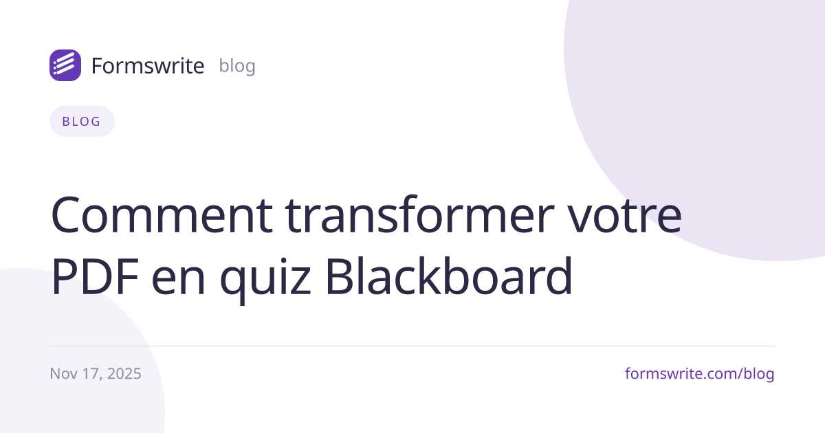 Comment transformer votre PDF en quiz Blackboard
