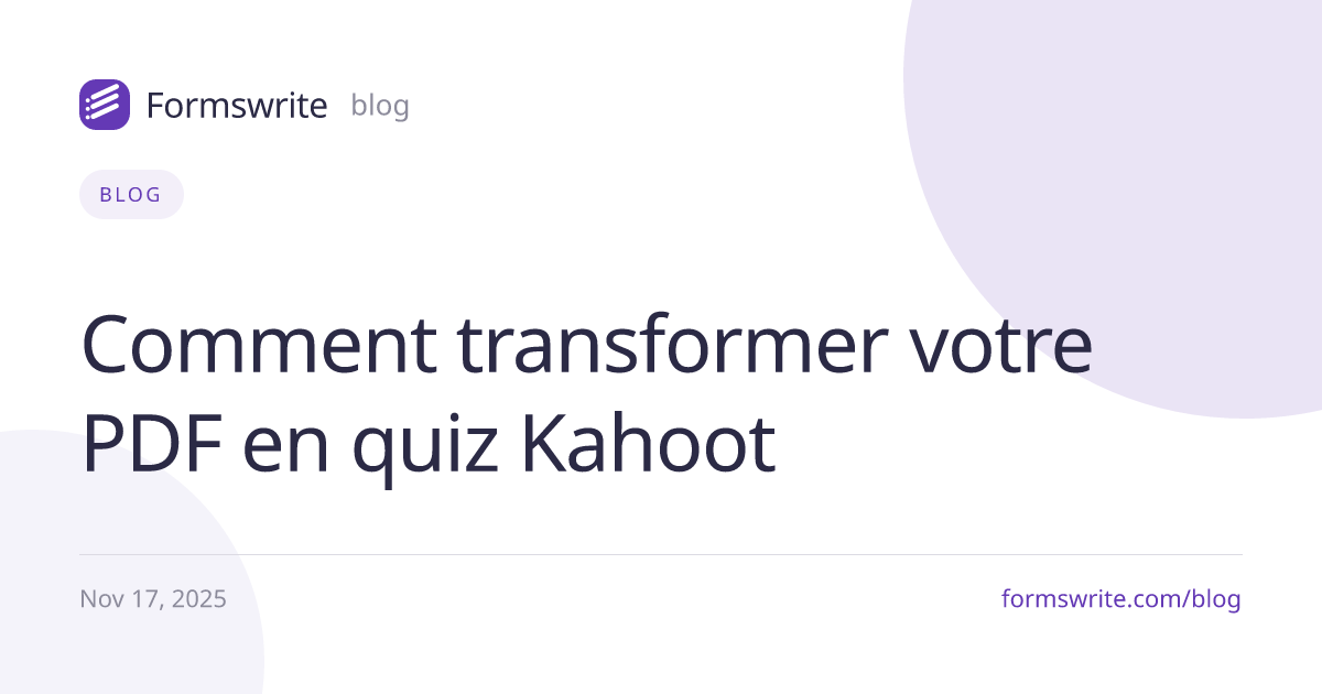 Comment transformer votre PDF en quiz Kahoot 