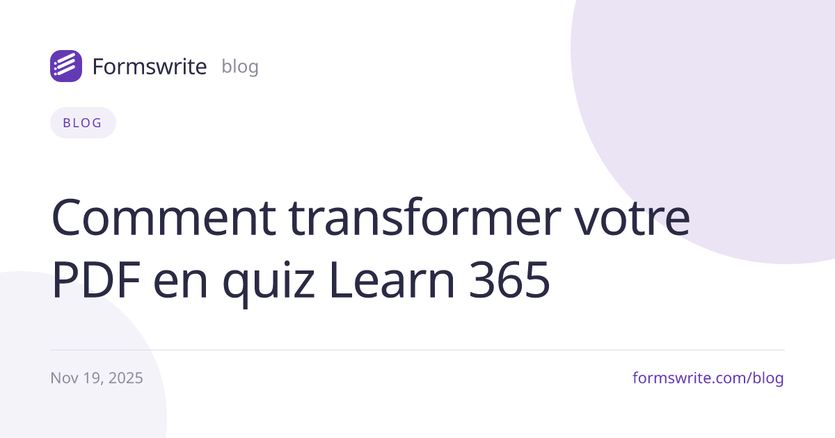 Comment transformer votre PDF en quiz Learn 365