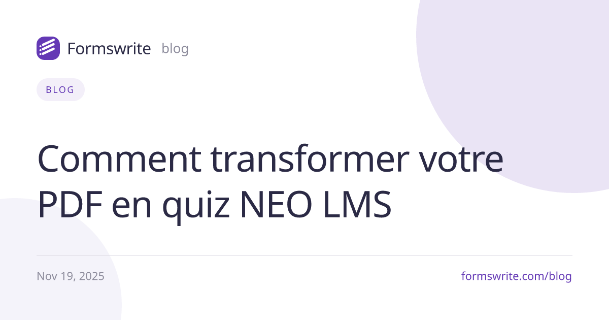 Comment transformer votre PDF en quiz NEO LMS