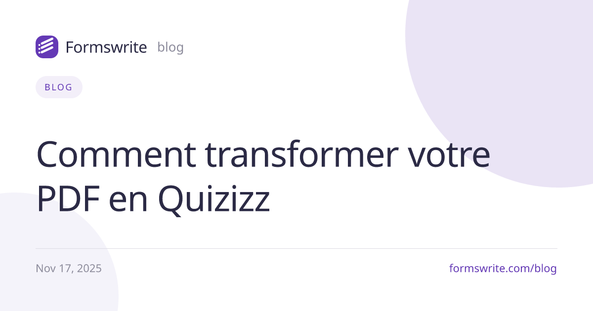Comment transformer votre PDF en Quizizz