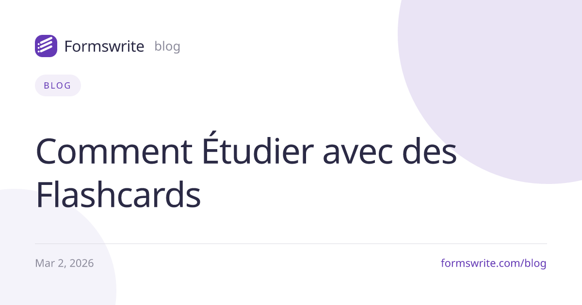 Comment Étudier avec des Flashcards