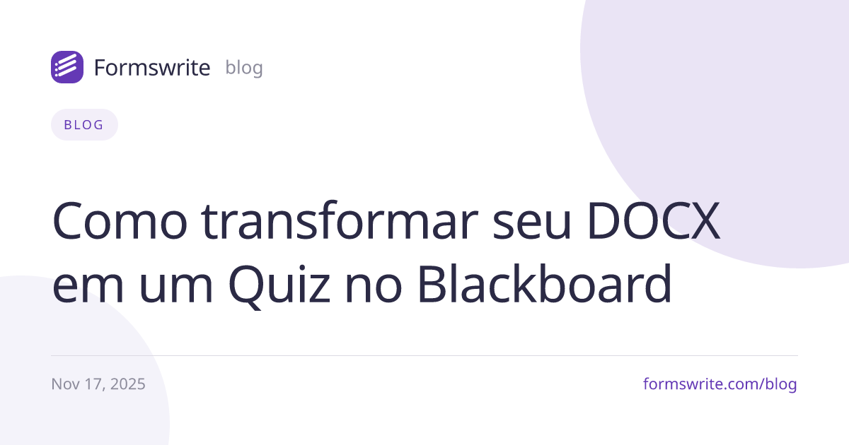 Como transformar seu DOCX em um Quiz no Blackboard