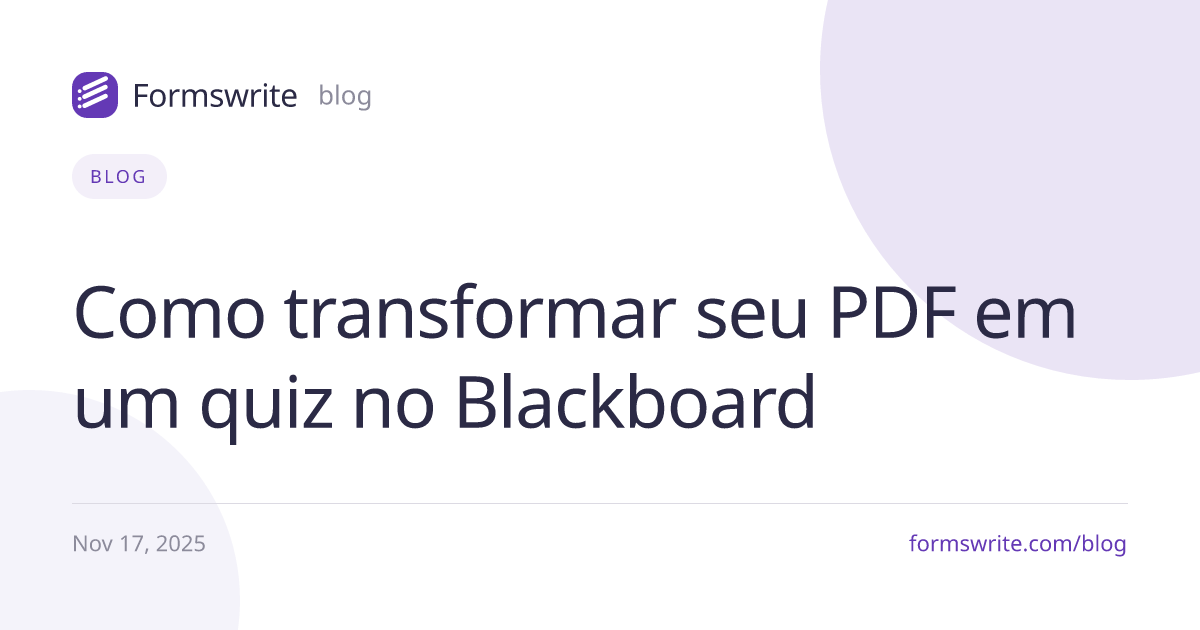 Como transformar seu PDF em um quiz no Blackboard