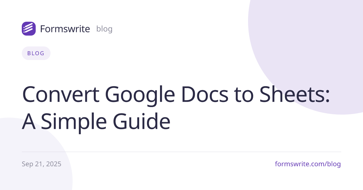Convert Google Docs to Sheets: A Simple Guide