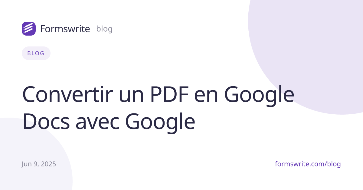 Convertir un PDF en Google Docs avec Google