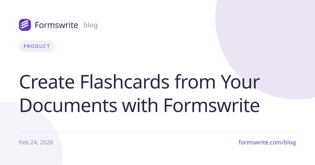 Create Flashcards from Your Documents with Formswrite