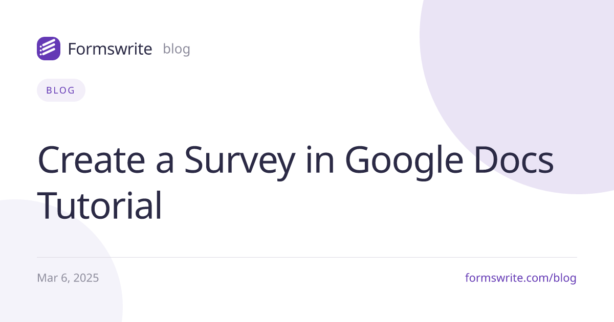 Create a Survey in Google Docs Tutorial