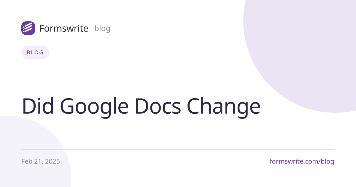 Did Google Docs Change