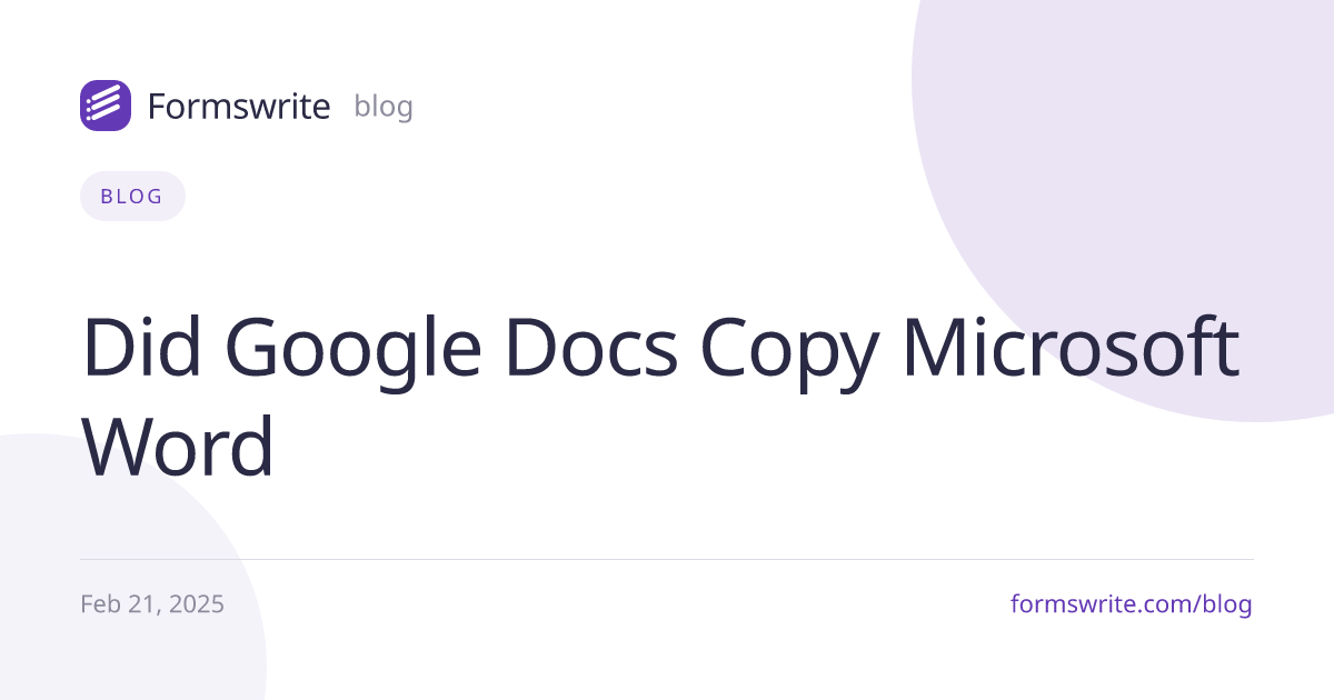 Did Google Docs Copy Microsoft Word