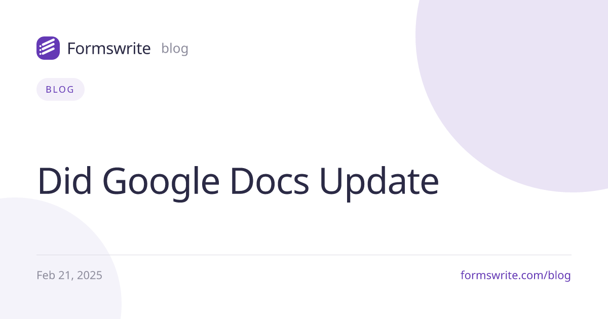 Did Google Docs Update