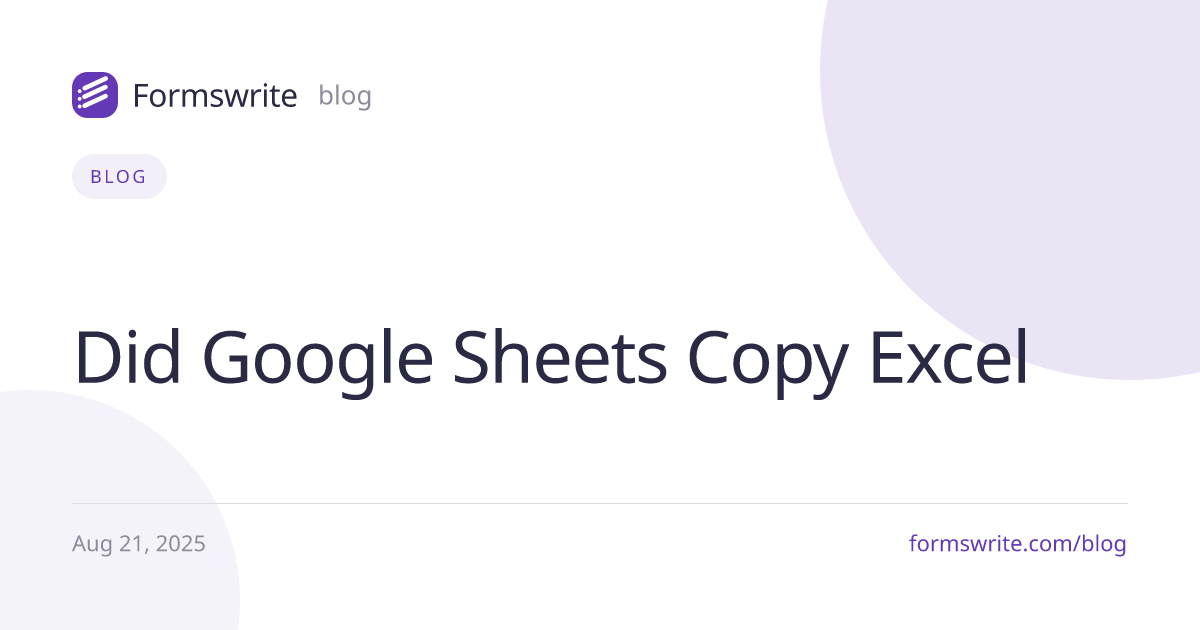 Did Google Sheets Copy Excel