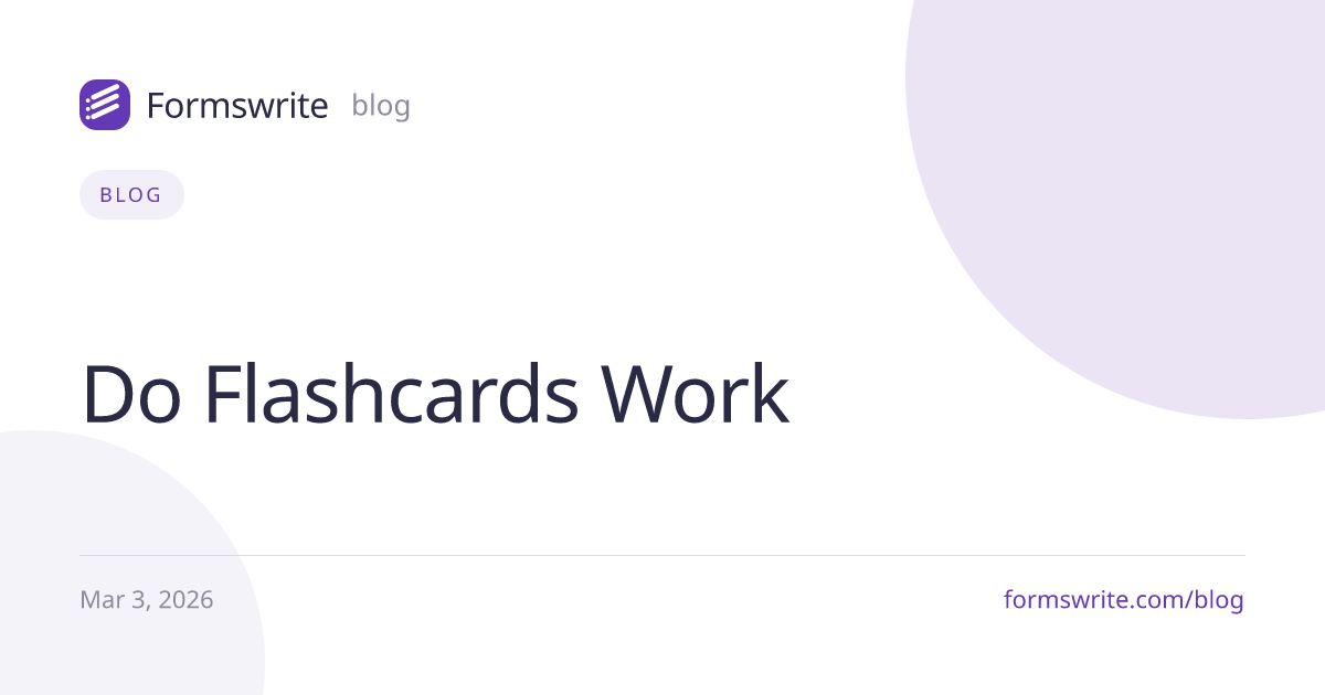 Do Flashcards Work