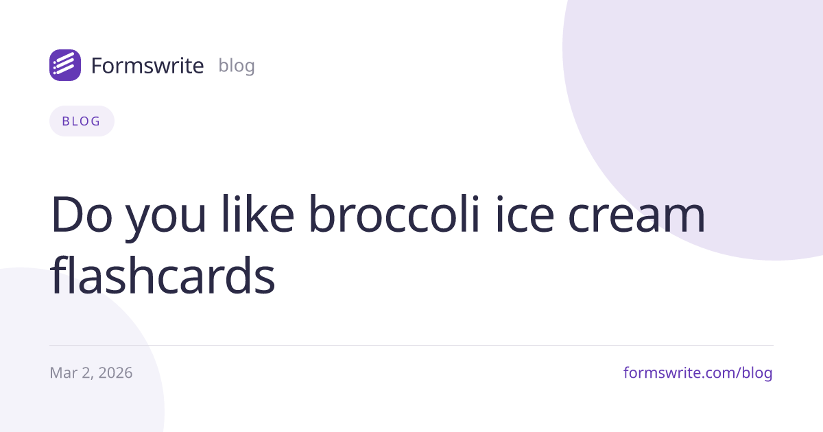 Do you like broccoli ice cream flashcards