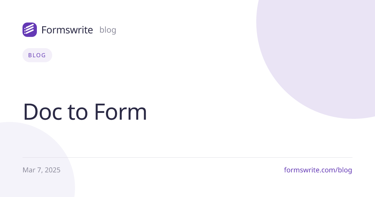 Doc to Form