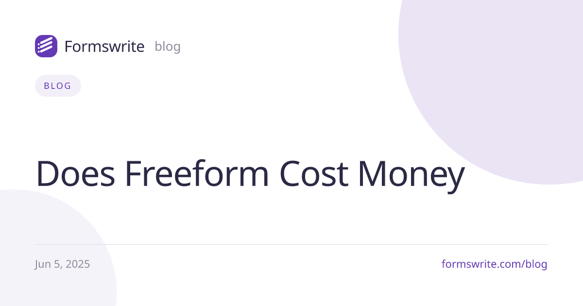 Does Freeform Cost Money