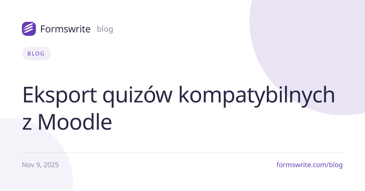 Eksport quizów kompatybilnych z Moodle