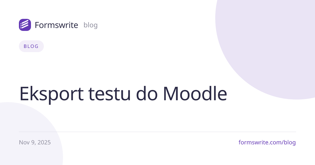 Eksport testu do Moodle