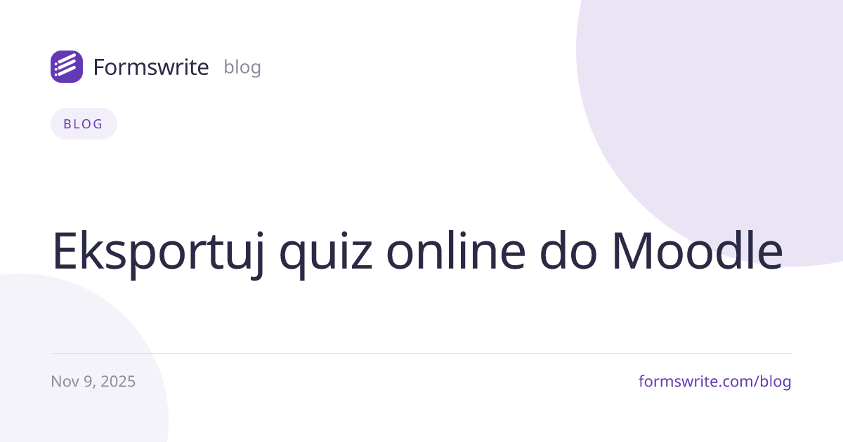 Eksportuj quiz online do Moodle