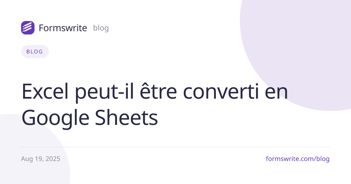 Excel peut-il être converti en Google Sheets 