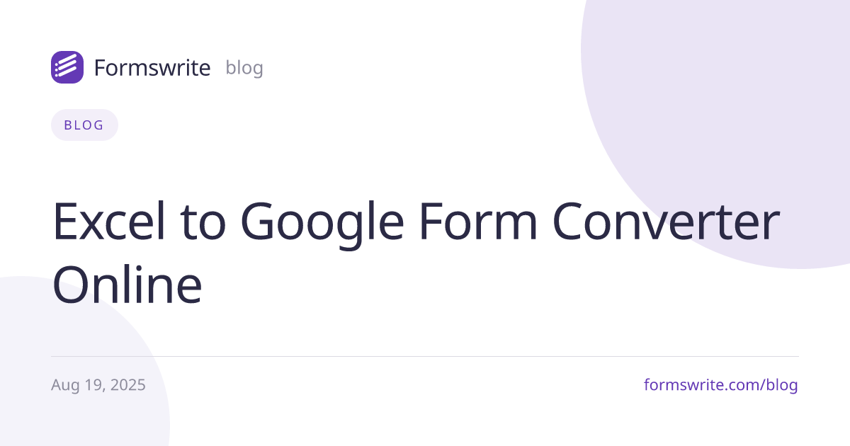 Excel to Google Form Converter Online