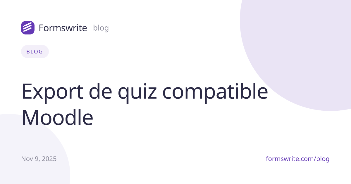 Export de quiz compatible Moodle