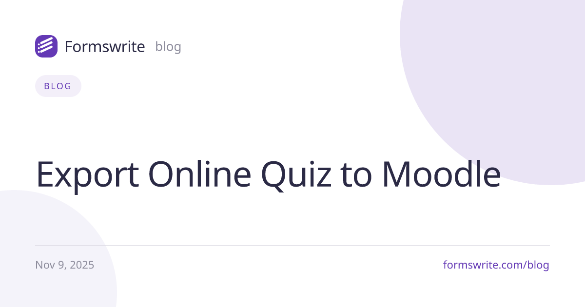 Export Online Quiz to Moodle