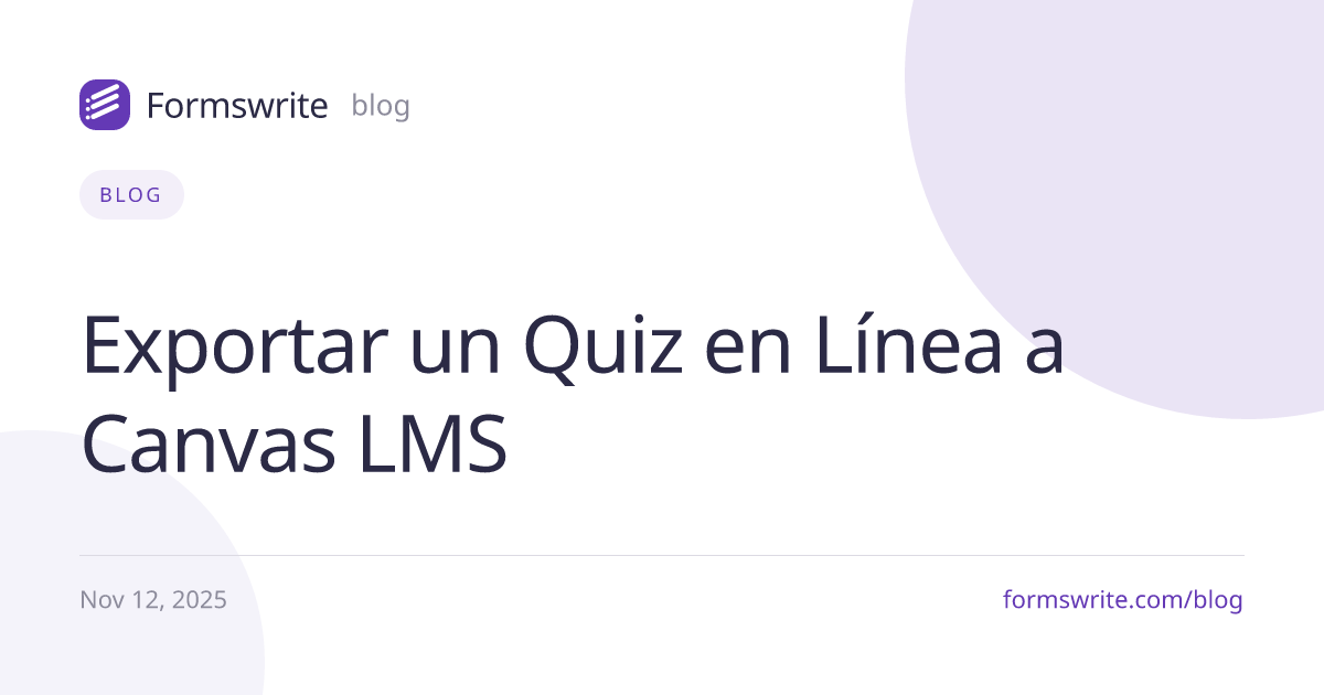 Exportar un Quiz en Línea a Canvas LMS