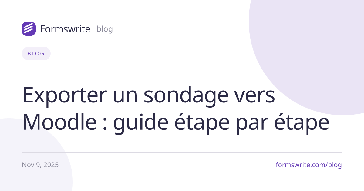Exporter un sondage vers Moodle : guide étape par étape