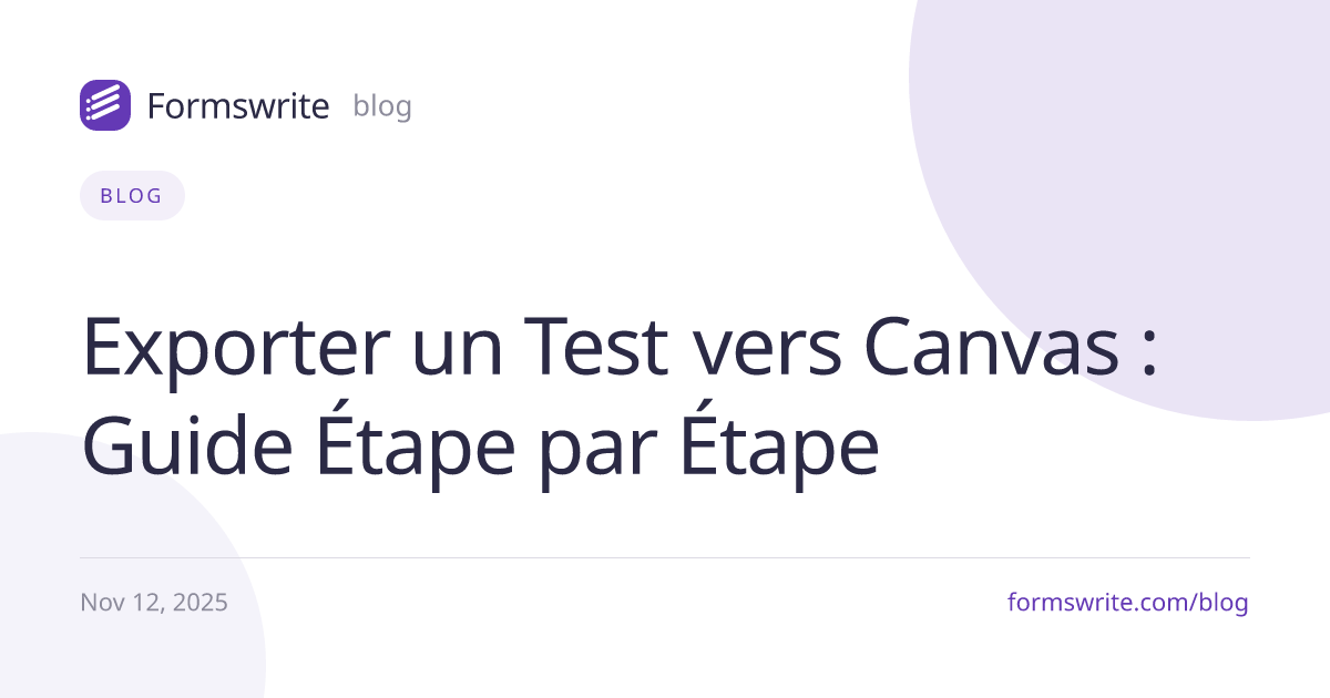 Exporter un Test vers Canvas : Guide Étape par Étape