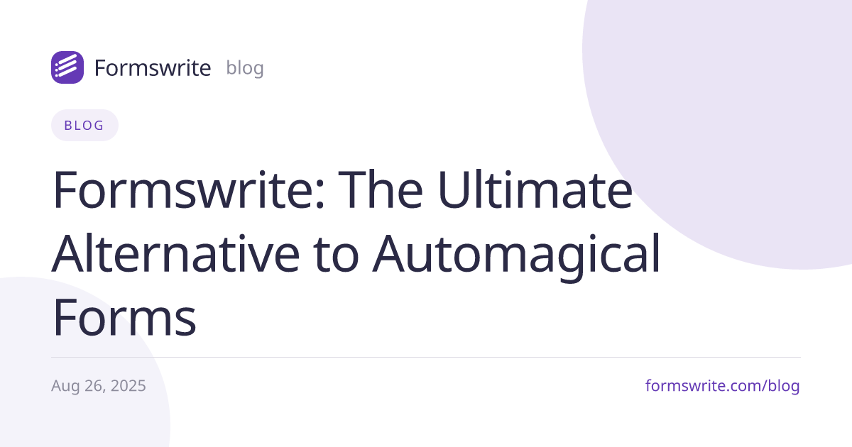 Formswrite: The Ultimate Alternative to Automagical Forms