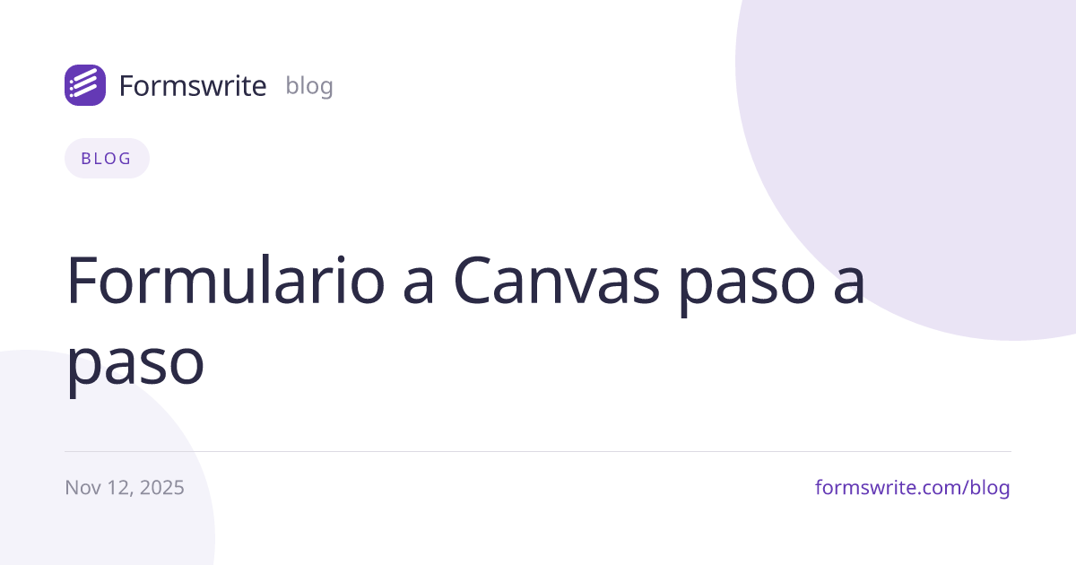 Formulario a Canvas paso a paso