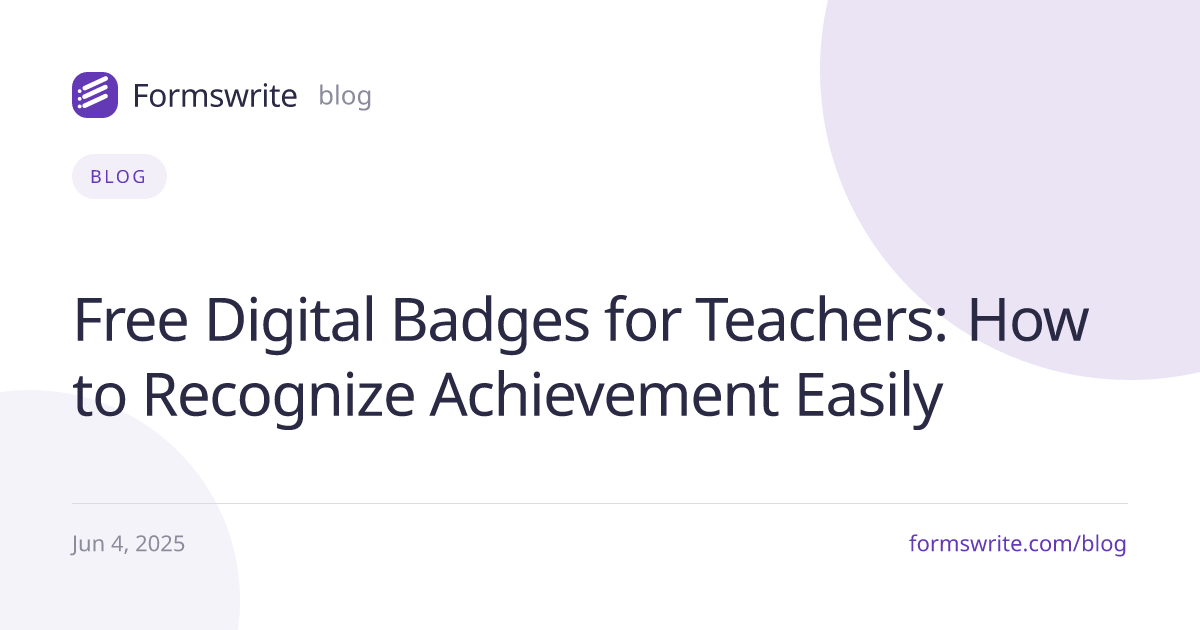 Free Digital Badges for Teachers: How to Recognize Achievement Easily