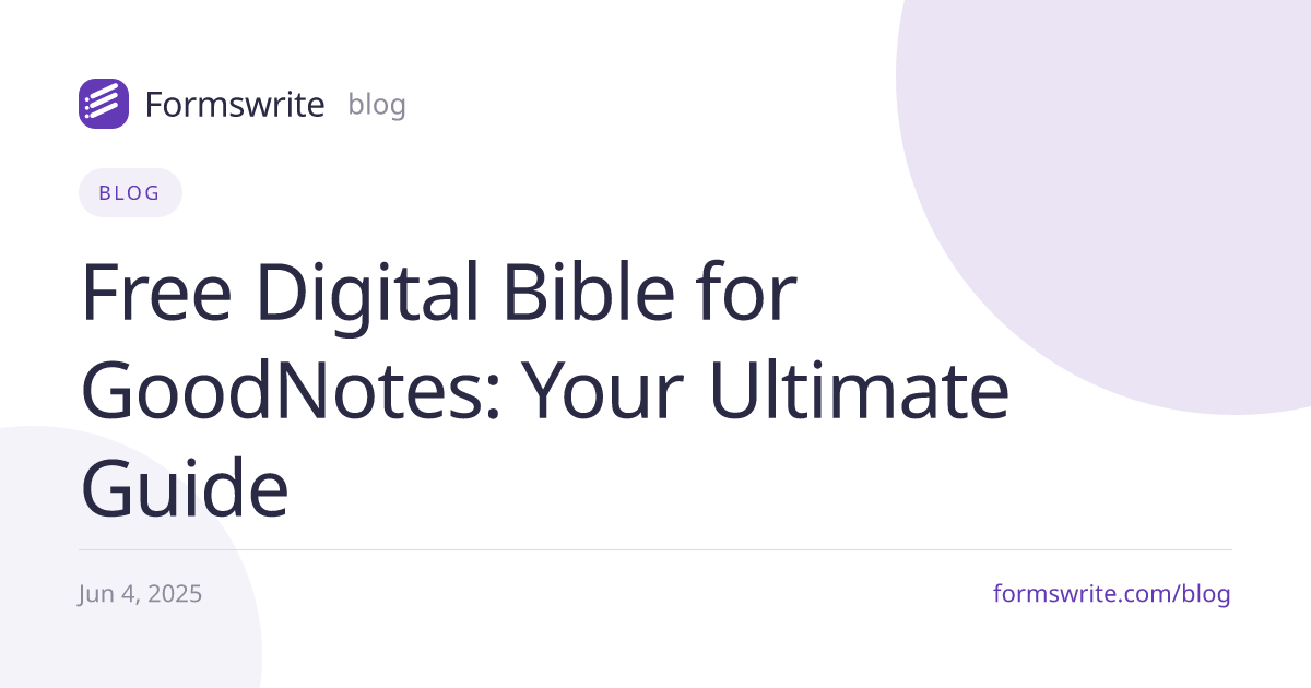 Free Digital Bible for GoodNotes: Your Ultimate Guide