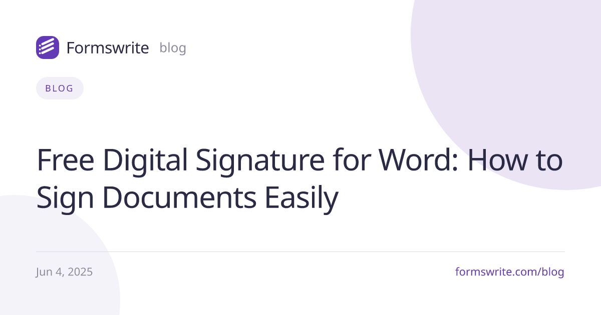 Free Digital Signature for Word: How to Sign Documents Easily