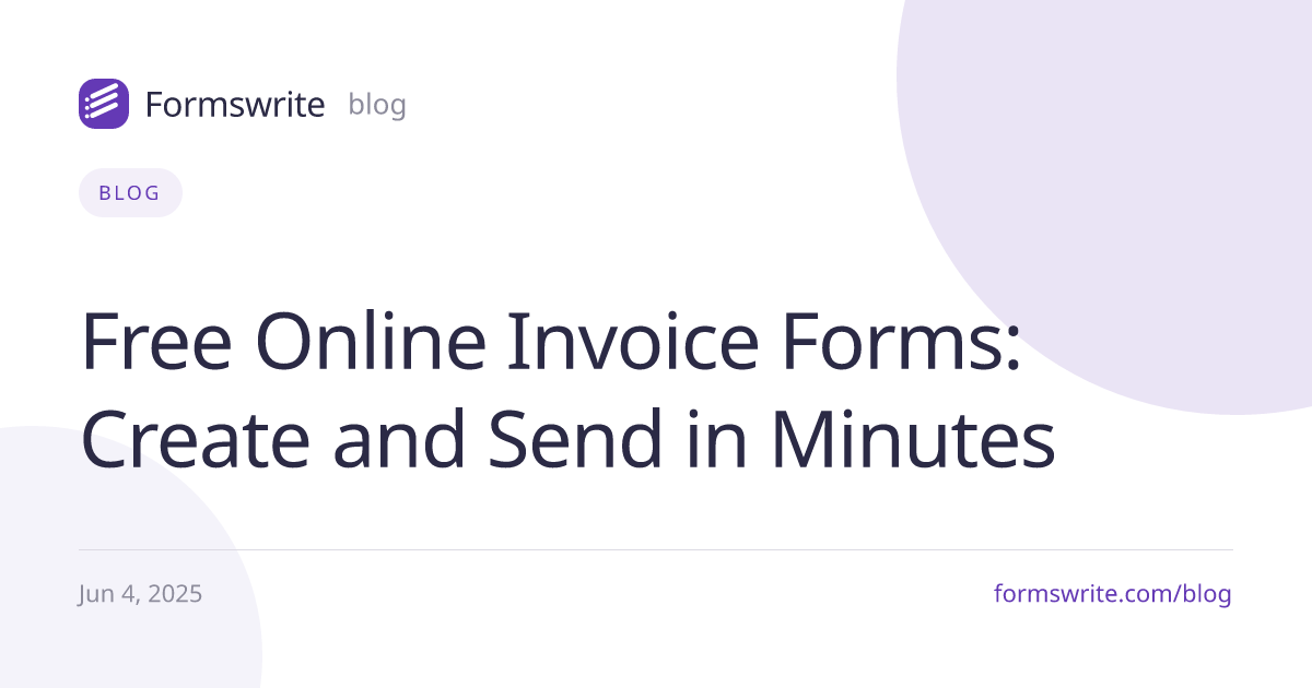 Free Online Invoice Forms: Create and Send in Minutes
