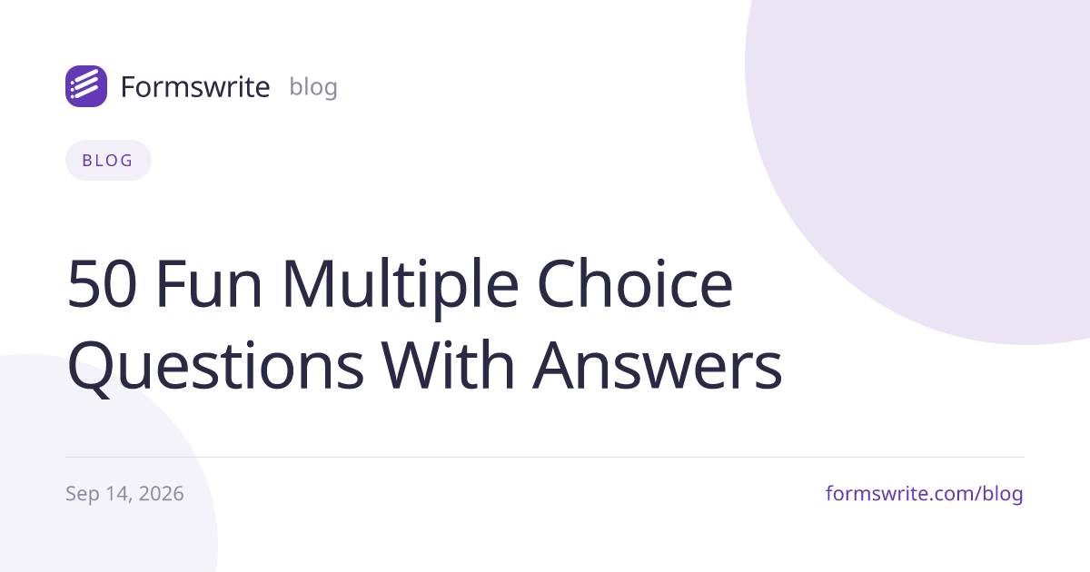 50 Fun Multiple Choice Questions With Answers