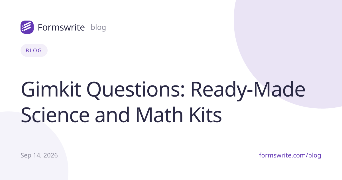 Gimkit Questions: Ready-Made Science and Math Kits