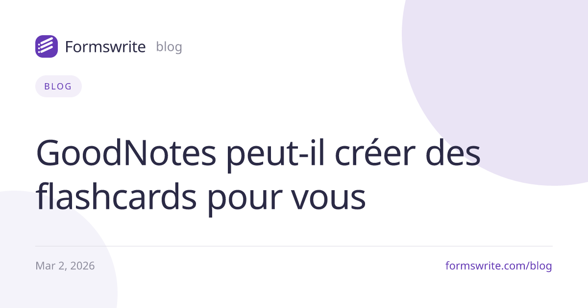 GoodNotes peut-il créer des flashcards pour vous 