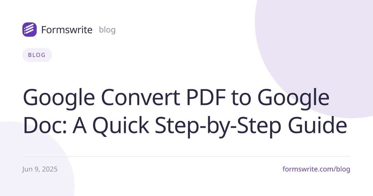 Google Convert PDF to Google Doc: A Quick Step-by-Step Guide