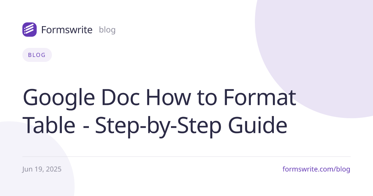 Google Doc How to Format Table - Step-by-Step Guide