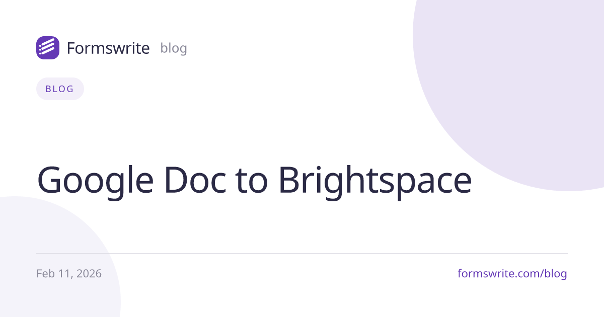 Google Doc to Brightspace