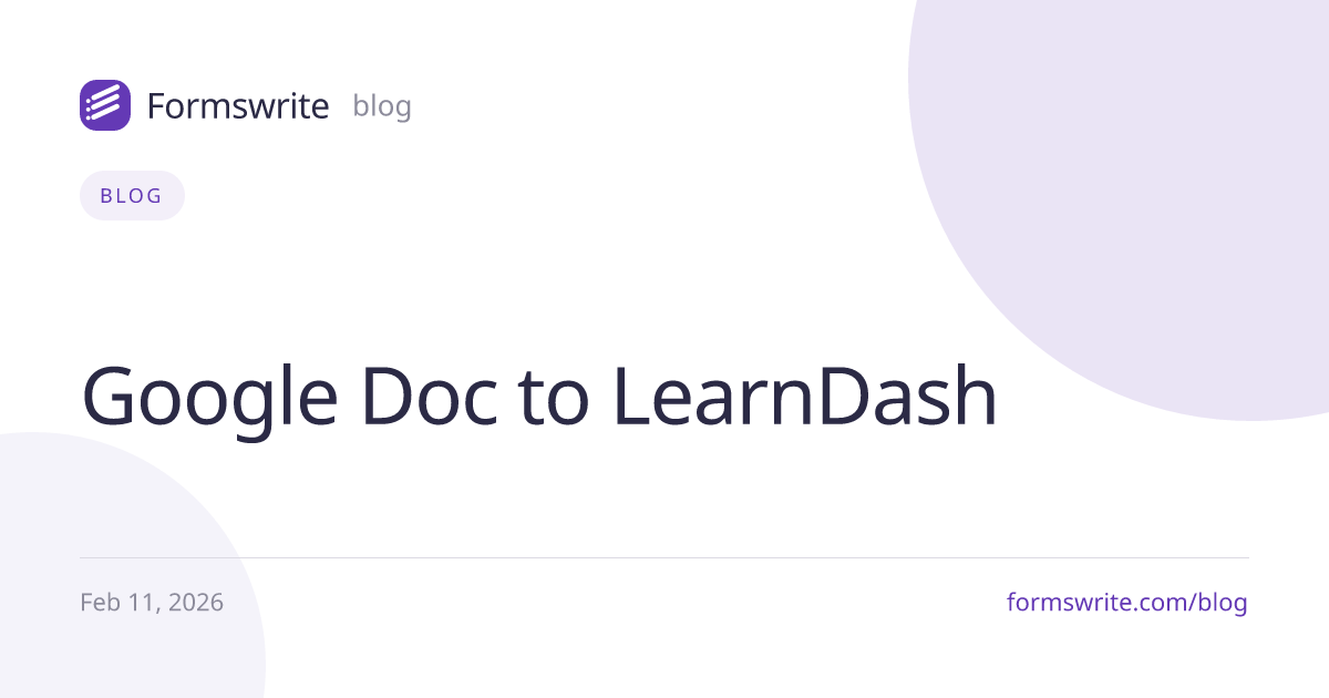 Google Doc to LearnDash