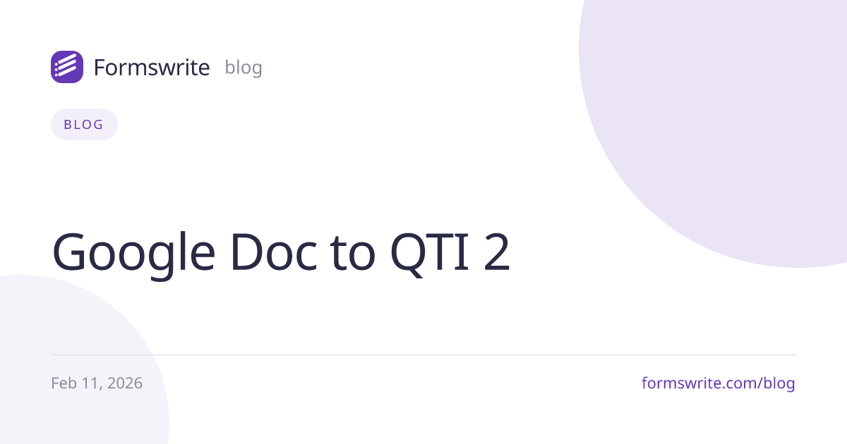 Google Doc to QTI 2