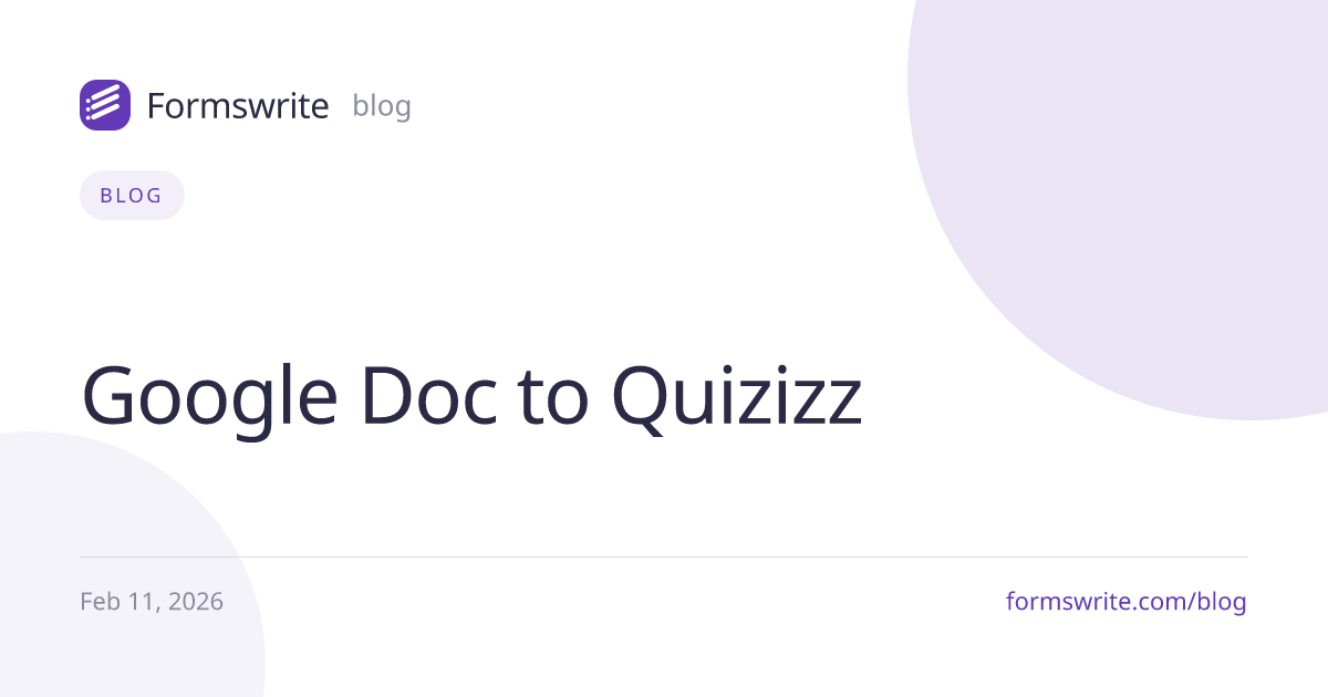 Google Doc to Quizizz