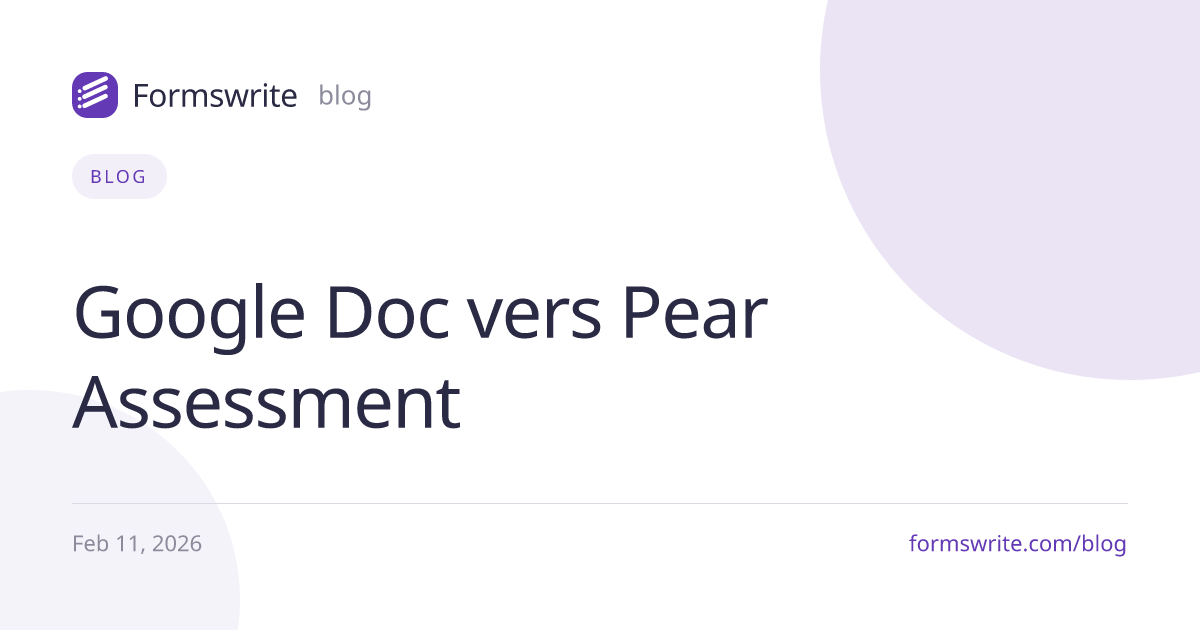Google Doc vers Pear Assessment