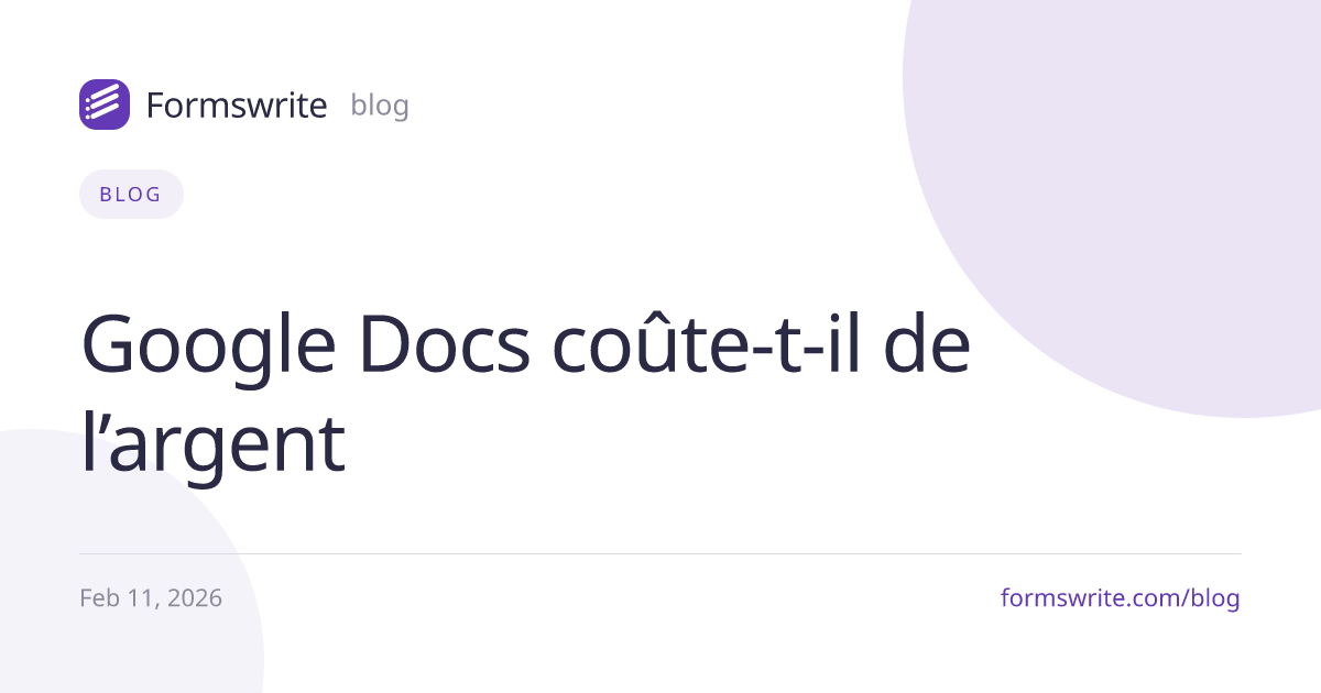 Google Docs coûte-t-il de l’argent 