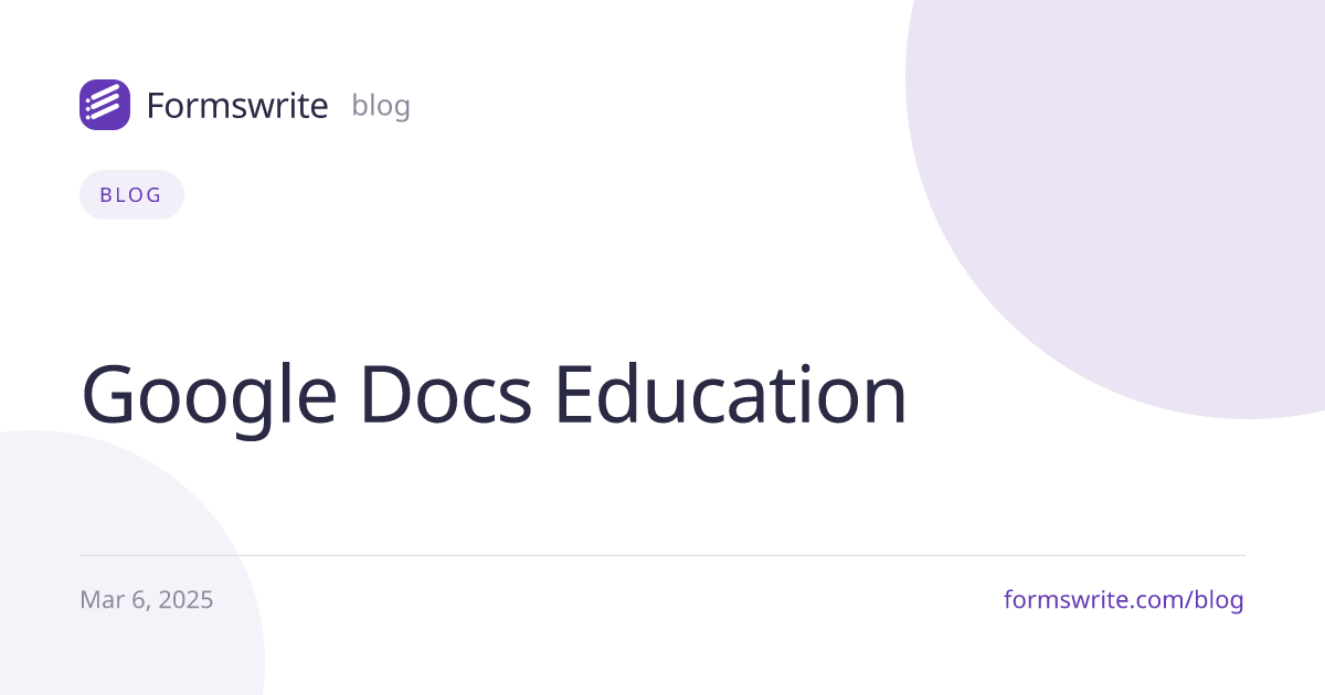 Google Docs Education